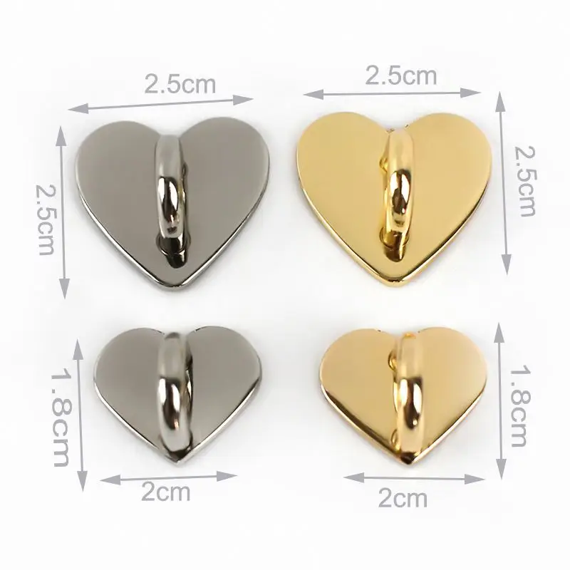 LILONG 21mm And 25mm Love Shaped Arch Bridge Buckle Alloy Ring Buckle Hardware DIY Mobile Phone Case Heart Clip Connector Hook