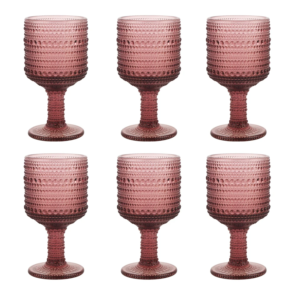 9oz Transparent Wine Goblets Set Of 6 Clear Glass Goblets Fancy Wine Glass Cute Wine Glasses Vintage Glassware