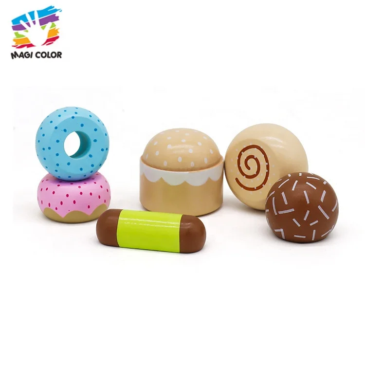 Ready To Ship simulation wooden kids toy cake with stand W10B250B