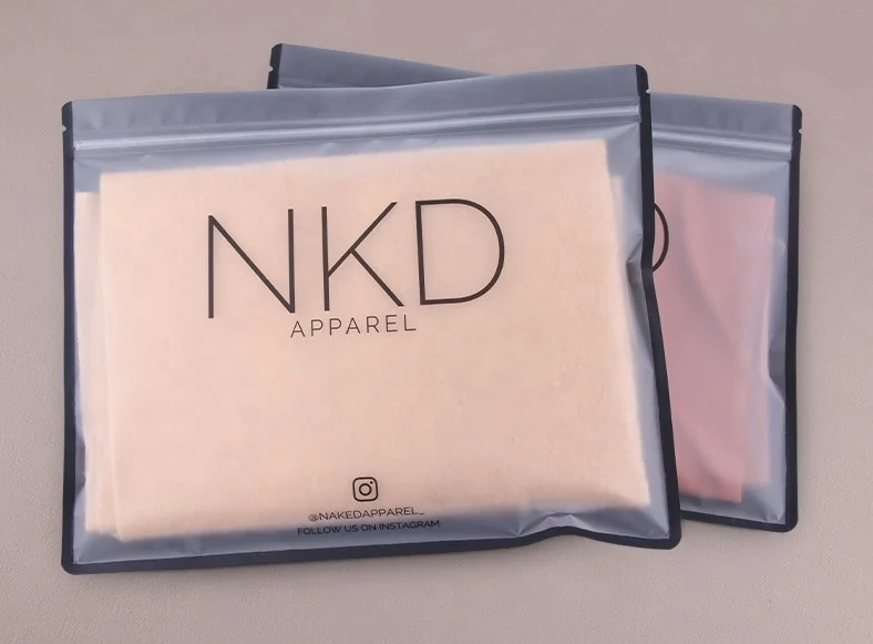 Plastic bag packaging frosted zipper bag clear plastic bag custom size logo design