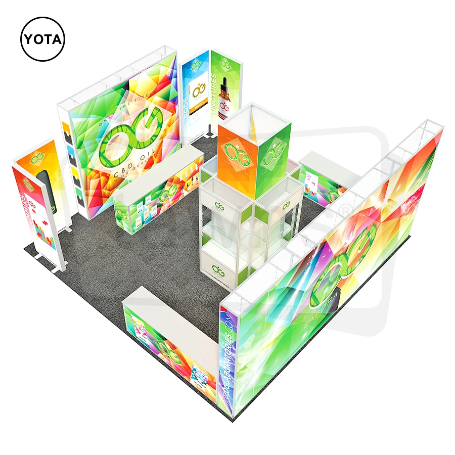 Tawns Quick Assemble Modular Aluminum Portable Show Case Fair Expo Folding Display Spiral Tower 6x6 Trade Show Exhibition Booth