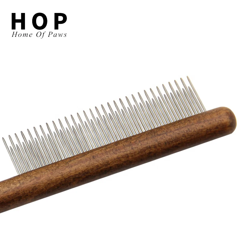 Factory Wholesale Wooden Handle Pet Needle Comb Cat Dog Grooming brush pet deshedding Tool Flea Comb