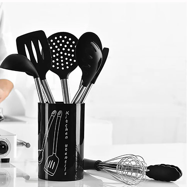 Best Selling Products Kitchen Accessories Set Non-stick Cooking Equipment 9 Pcs Silicone Spatula Soup Spoon Colander Shovel Tong