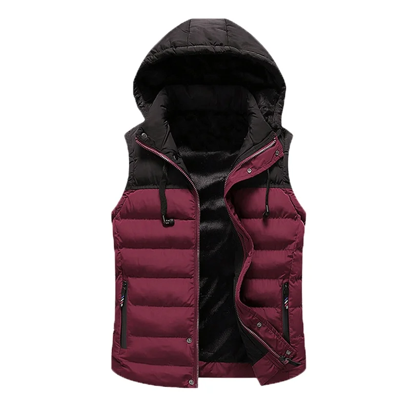 Utility ultra light unisex stylish wine red men vests stylish puffer vest with hood