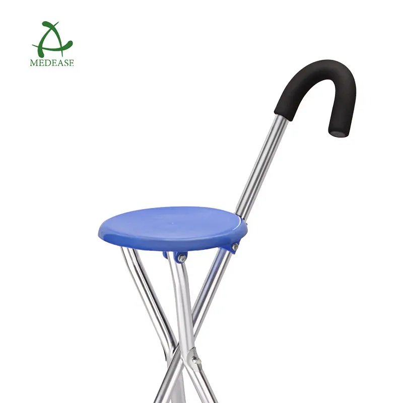 Walking Stick Chair Combo Lightweight Aluminum Cane With Seat Folding Cane Chair