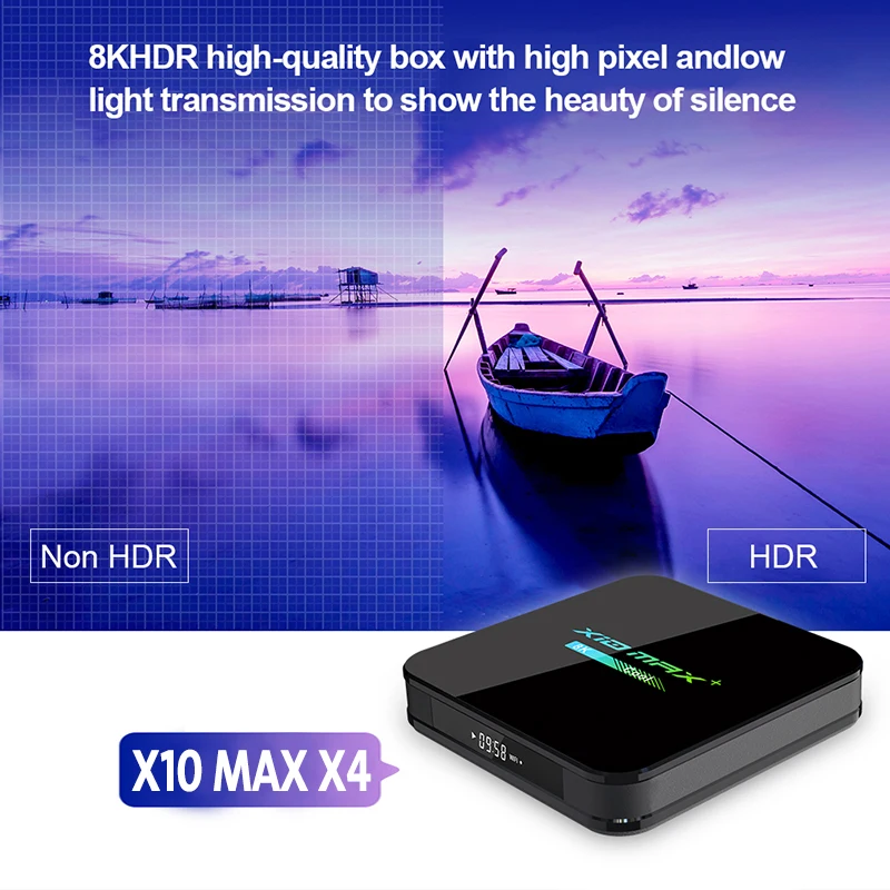  ТВ-приставка Amlogic S905X4 X10 MAX plus 4 + 32 ГБ 5G Wi-Fi BT4.0 Android 10
