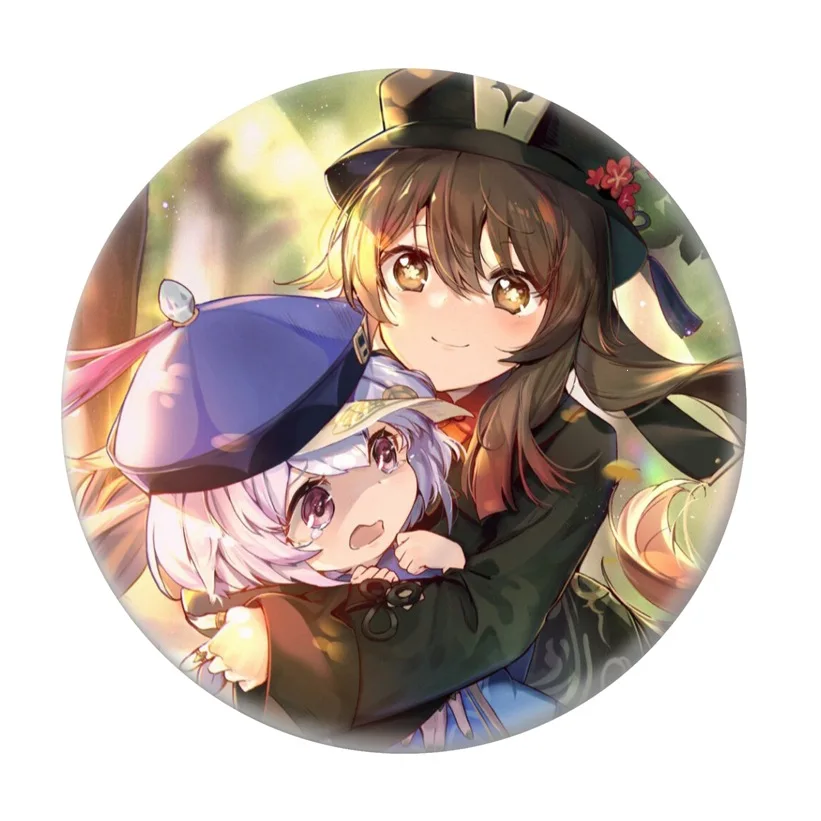 genshin Impact traveler heroine lumine hutao kawayi cute game badges