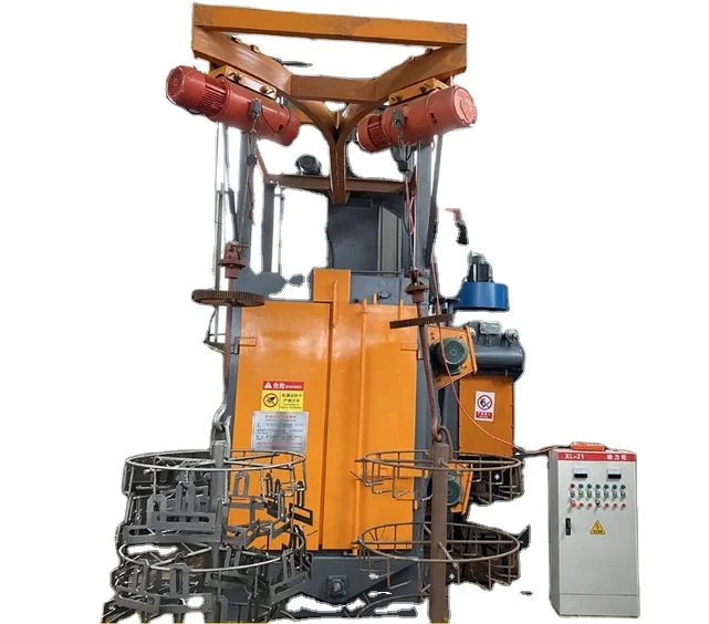 
Electric vehicle trolley tricycle auto parts shot blasting machine with hooks hangers type 