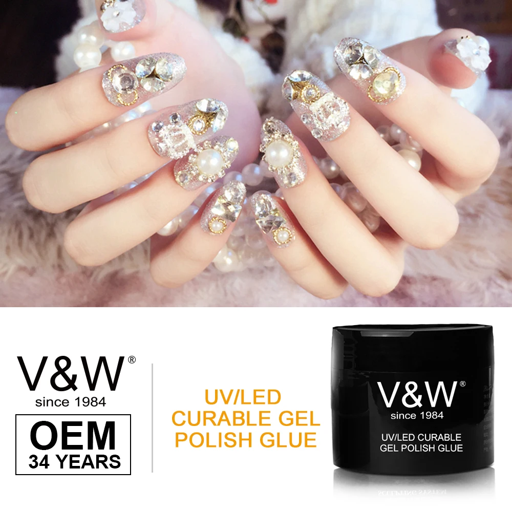 V&W OEM UV/LED Curable Gel Polish Glue For Nail Accessory