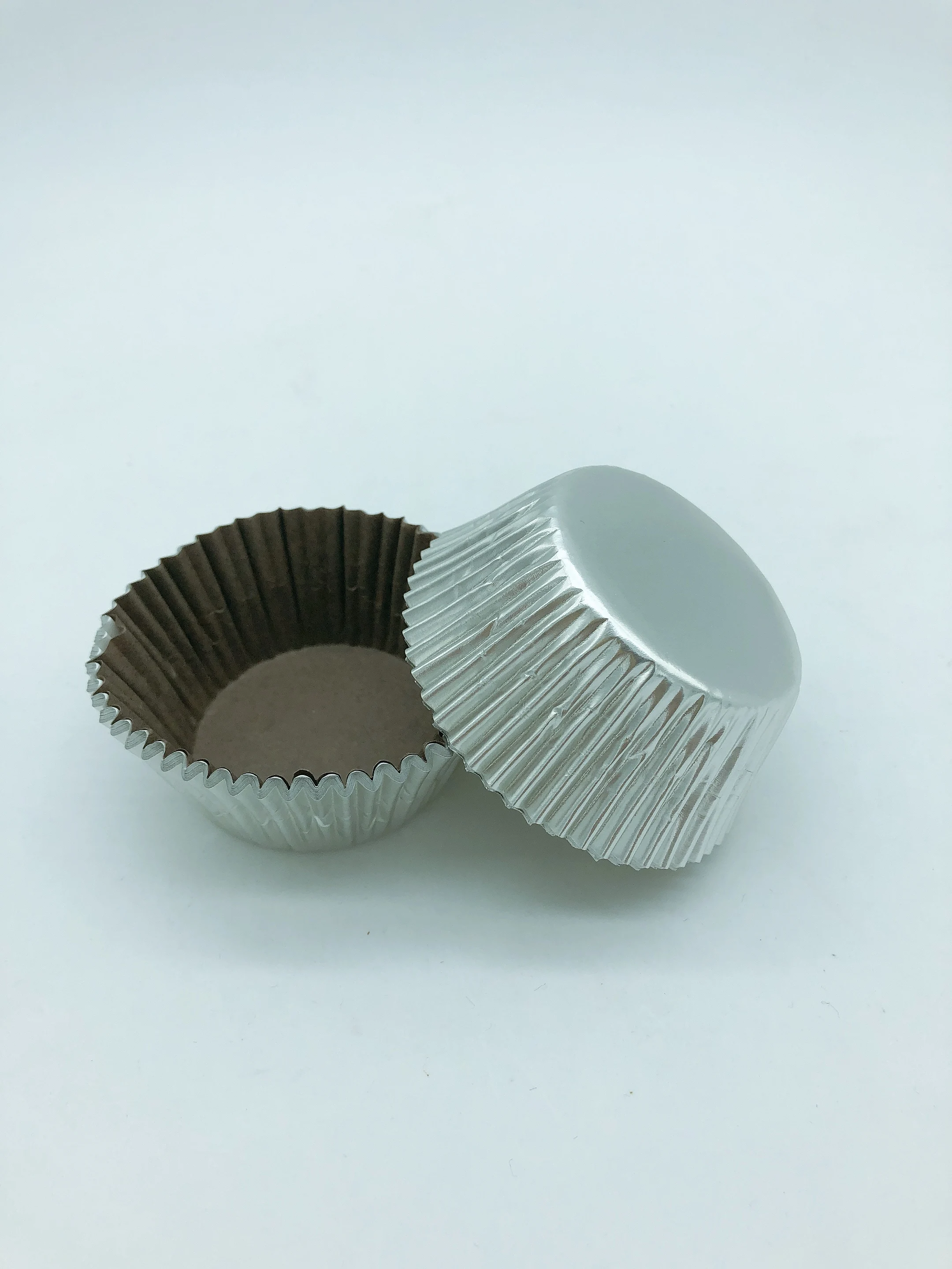 Silvery Aluminum foil paper cupcake cups round baking cake liner
