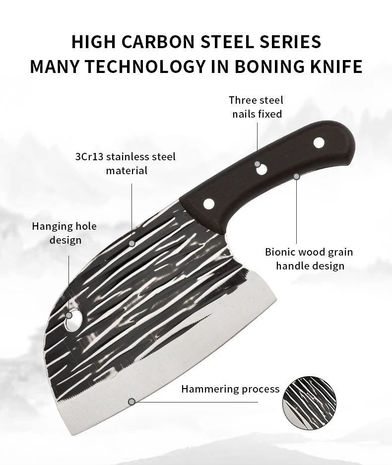 Japanese Boning Meat Butcher Chef Fishing Kitchen Knife  Sharp Cleaver Knife