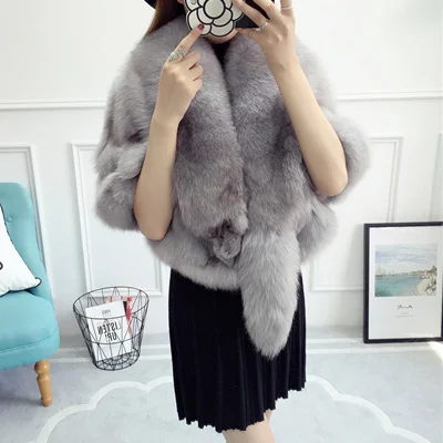 
Best-selling Wholesale Winter Woman New Style Real Fox Fur Shawl Cape 