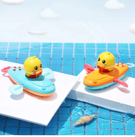  Детская игрушка для игры в воде ванну цепочка гребная лодка плавающая мультяшная утка младенцев раннего развития Пляжная ванной