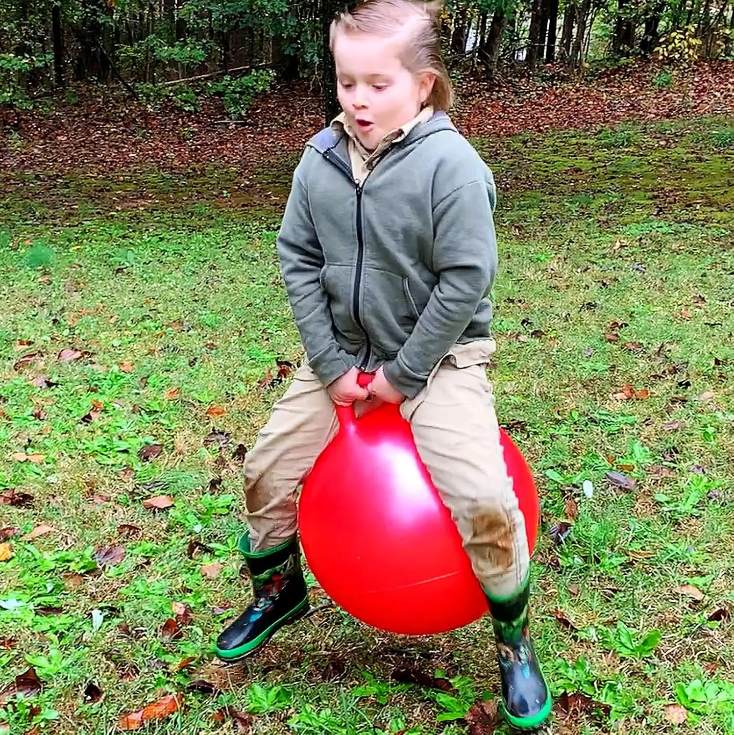 Hopper Ball 18 Inch Outdoor Bouncy Balls with Handles and Air Pump Jumping Hopping Ball for Sports School Games Exercise Factory
