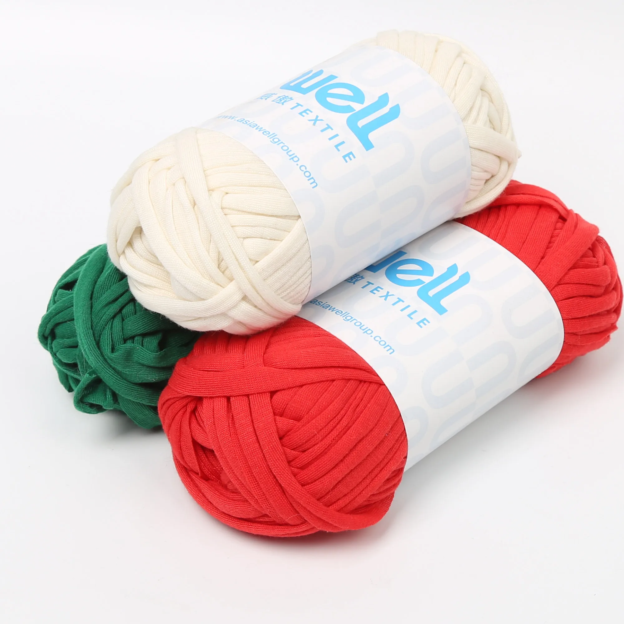 Environmental protection super soft T shirt cotton yarn with good skin ribbon yarn for hand knitting