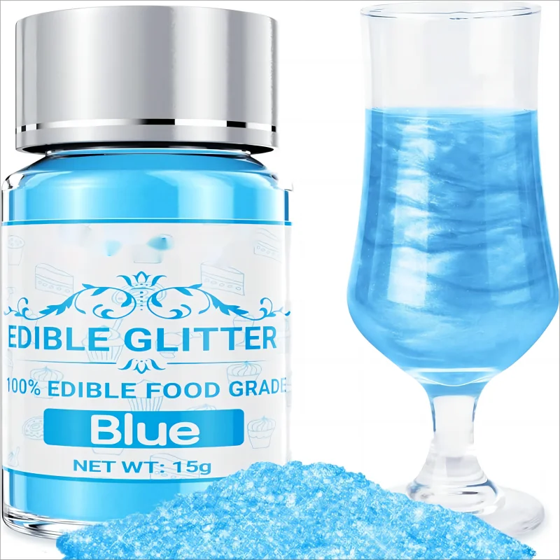 Baby Blue Pink Gender Reveal Shaker Edible Beverage Glitter Food Dust for Party Drinks