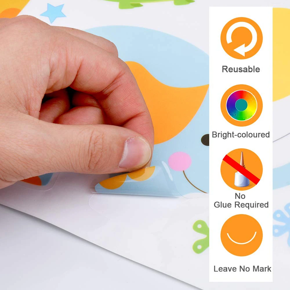 Custom Decoration Hologram 3D Gel Transparent Static Cling Window Sticker