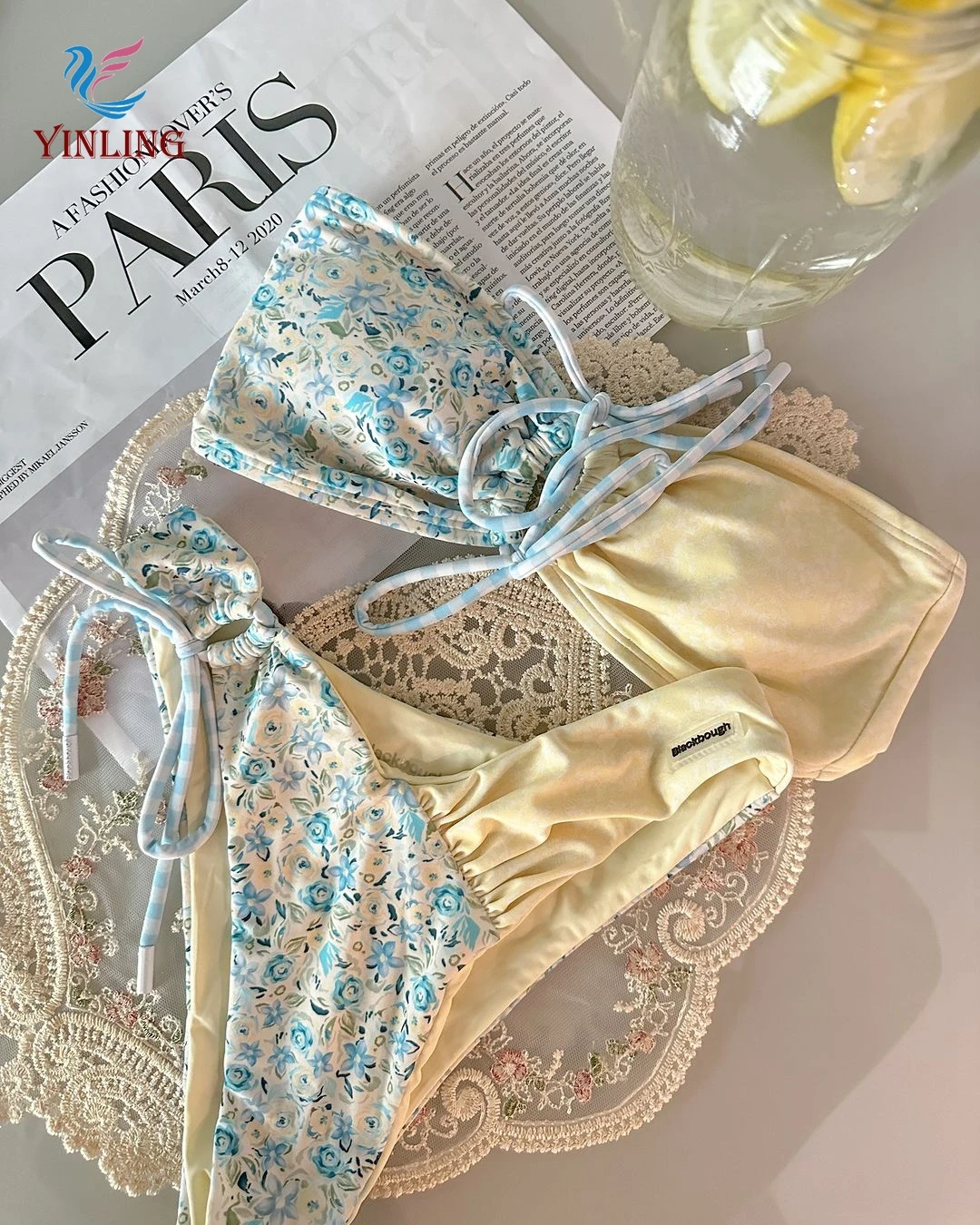 YL Custom sexy lady swimsuits swimwear bikini two piece BIKINI bandeau swimwear