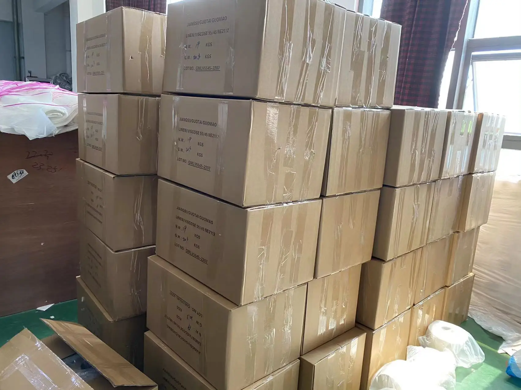 Лидер продаж льняная пряжа NE21/2 лен/вискоза 55/45 для вязания