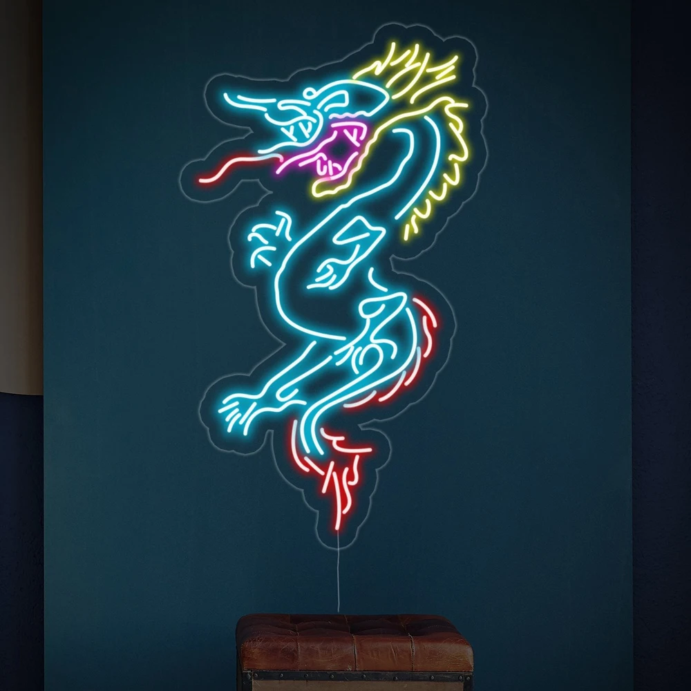 12V Electronic Signs Wholesale Personalised Illuminated Frontlit LED Dragon Neon Sign Kit
