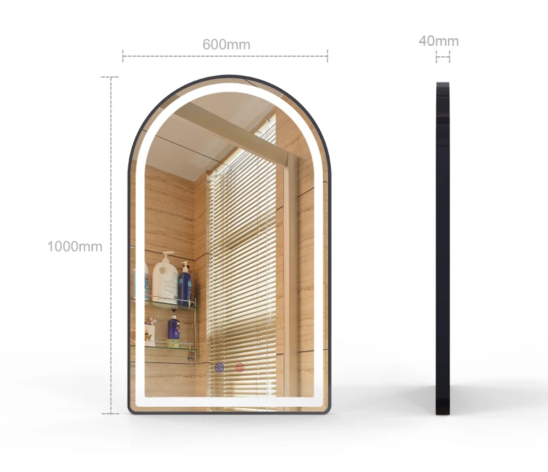 Огромное светодиодное зеркало в форме арки с сенсорным датчиком для ванной