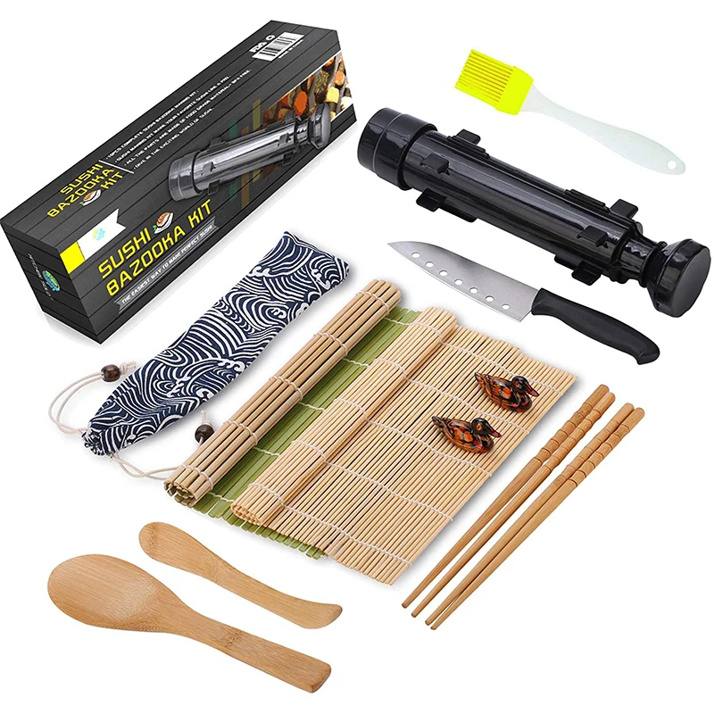 Лидер продаж на Amazon, «сделай сам», 11 шт., водоросли, рисовые рулоны, инструмент для приготовления бамбуковых суши, набор для начинающих/