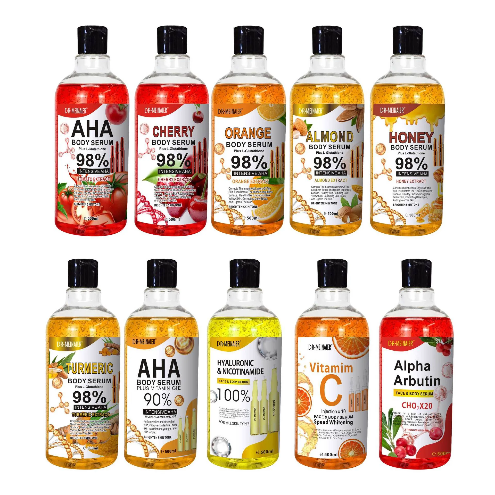 Skin Whitening Serum Face and Body Glowing Moisturizer AHA Tomato Correct Age Spot Acne Natural Facial Serum Essence