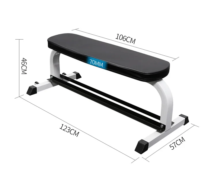 Pro Fitness Steel Flat Sit-Up Bench Press Heavy-Duty Gym Exercise Equipment for Home or Commercial Use