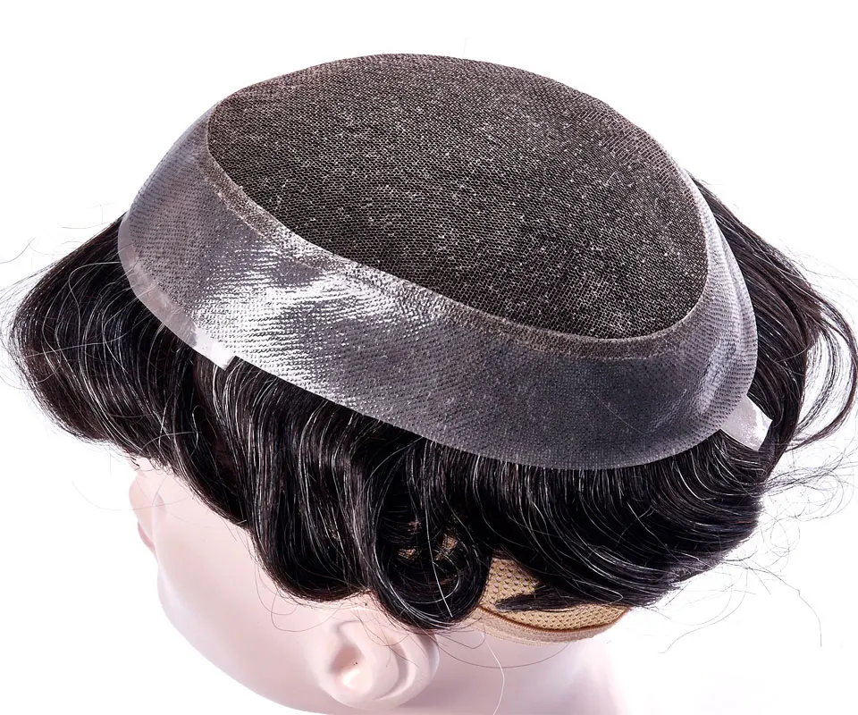 CA 100% Remy Brazilian Hair PU Around Lace Base Australia Toupee For Man Human Hair Wig