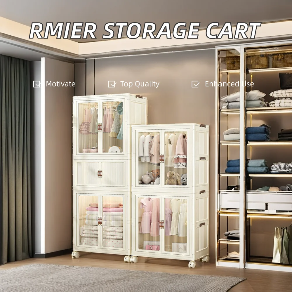Child Wardrobe Folding Plastic Organizer Household baby wardrobe installation free Storage cabinet