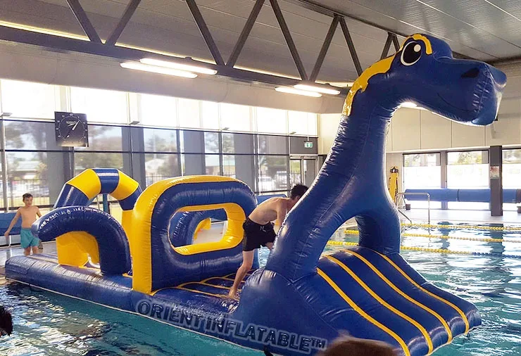 Orient Inflatables water pool park Inflatable dragon f;oating run course | dino inflatable pool obstacle floating
