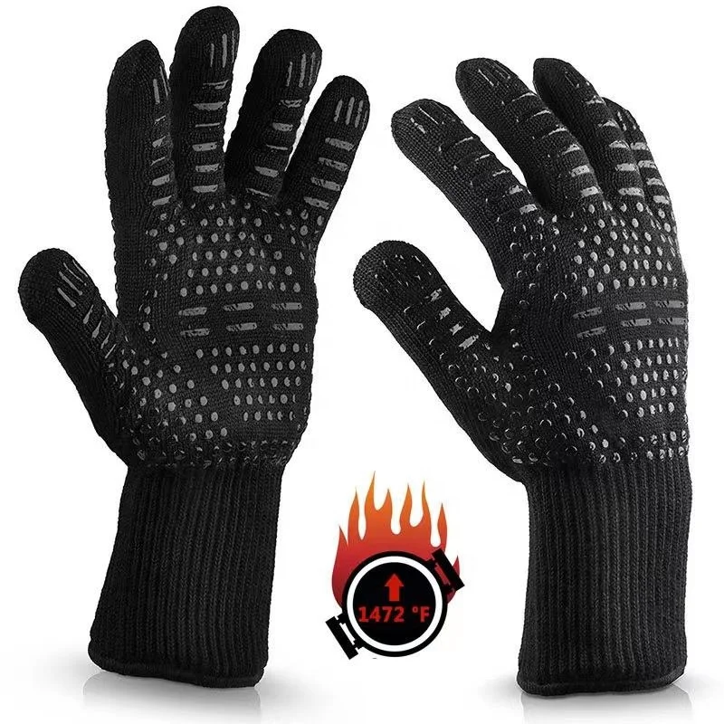 Bbq Handschuhe Grill Silicone Kitchen Hand Glove Extreme Heat Resistant Double Oven Glove Microwave Mitt Custom Guantes Barbacoa
