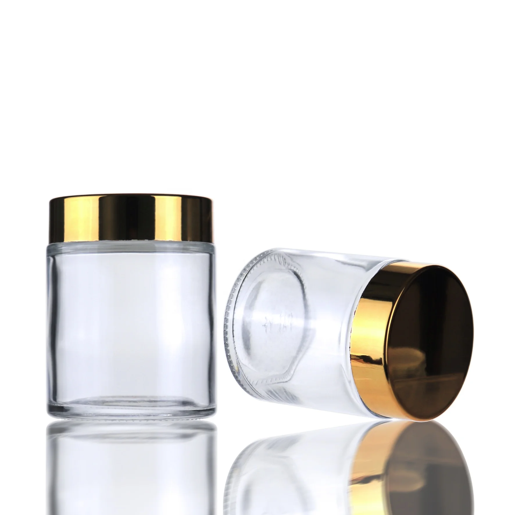 Empty 50 g  60 g 100 ml 100 g lotion cream clear glass cosmetic jar with lid