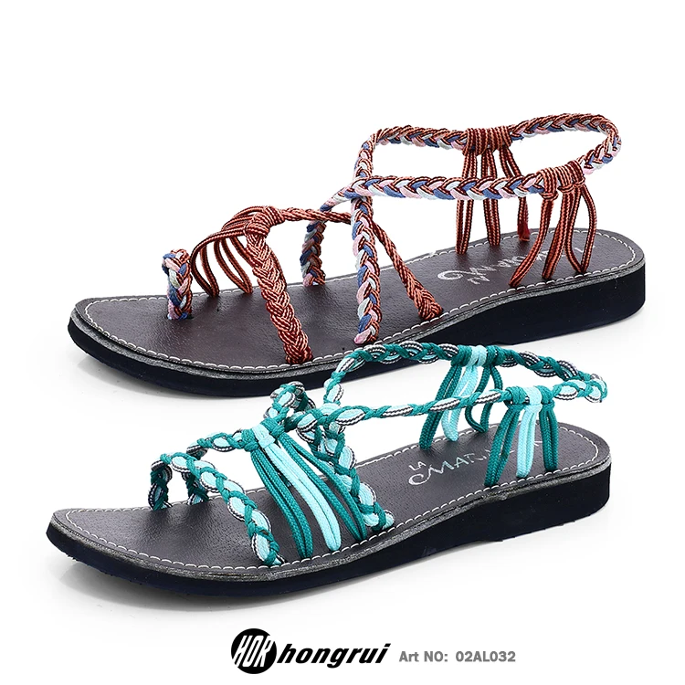lades shoes designer sandals shoes women sandals small heels braided rope custom sandals for women and ladies 2023 new design