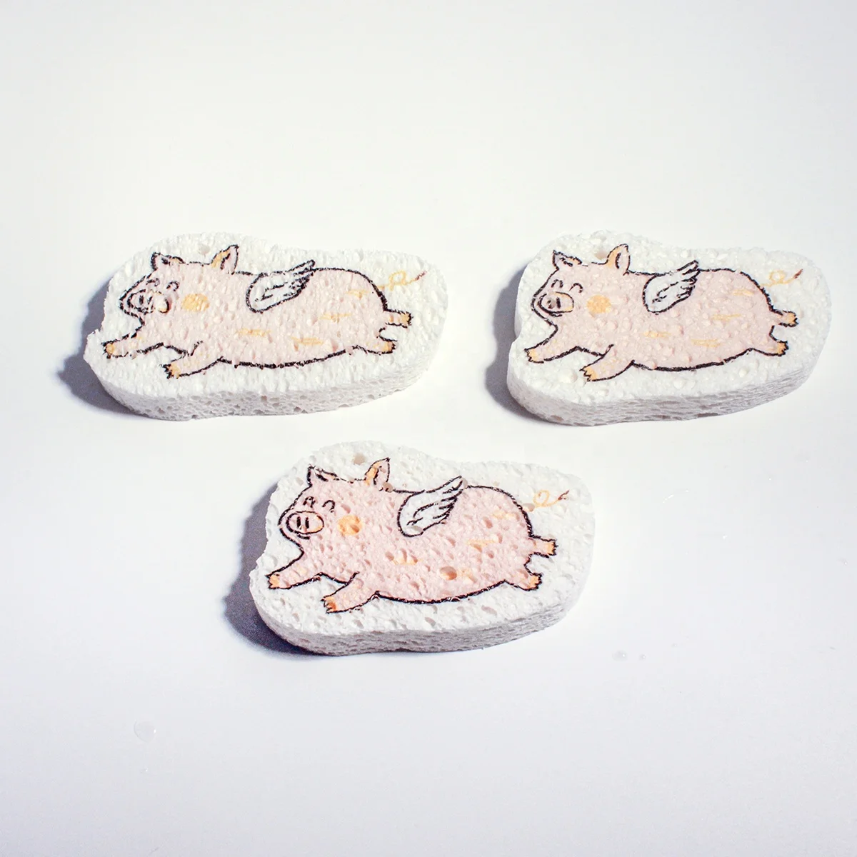 Inventory Clearance Lovely Tiger Reusable Biodegradable Dishwashing Natural Luffa Compressed Cellulose Cleansing Sponge