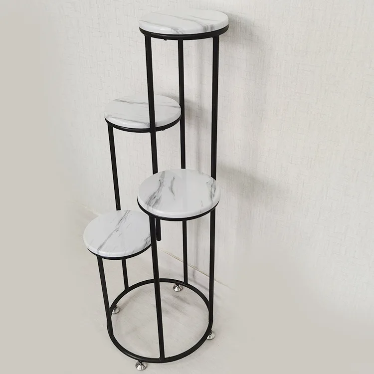 New design flower stand 4 layers standing plant pot rack metal flower pot display shelf