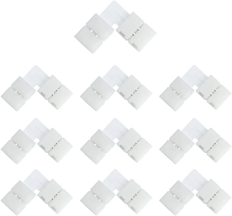 L T X Shape 24V 2-Pin PCB 10mm Solderless Led Strip Connectors Clip for 3528 5050 LED Strips