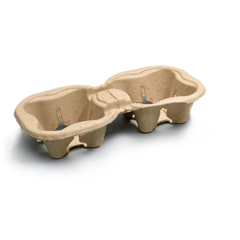 two cups 1+1 kraft cheap price paper takeaway holder egg holders for coffee cups or milk tea cups supplier