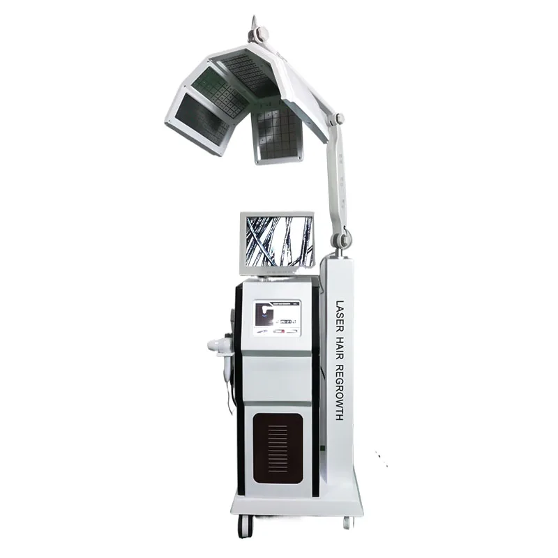 Vertical 5 in 1 massage hair scalp analyzer 262 lamp beads 650nm Diode Laser scalp massage Hair Growth Machine