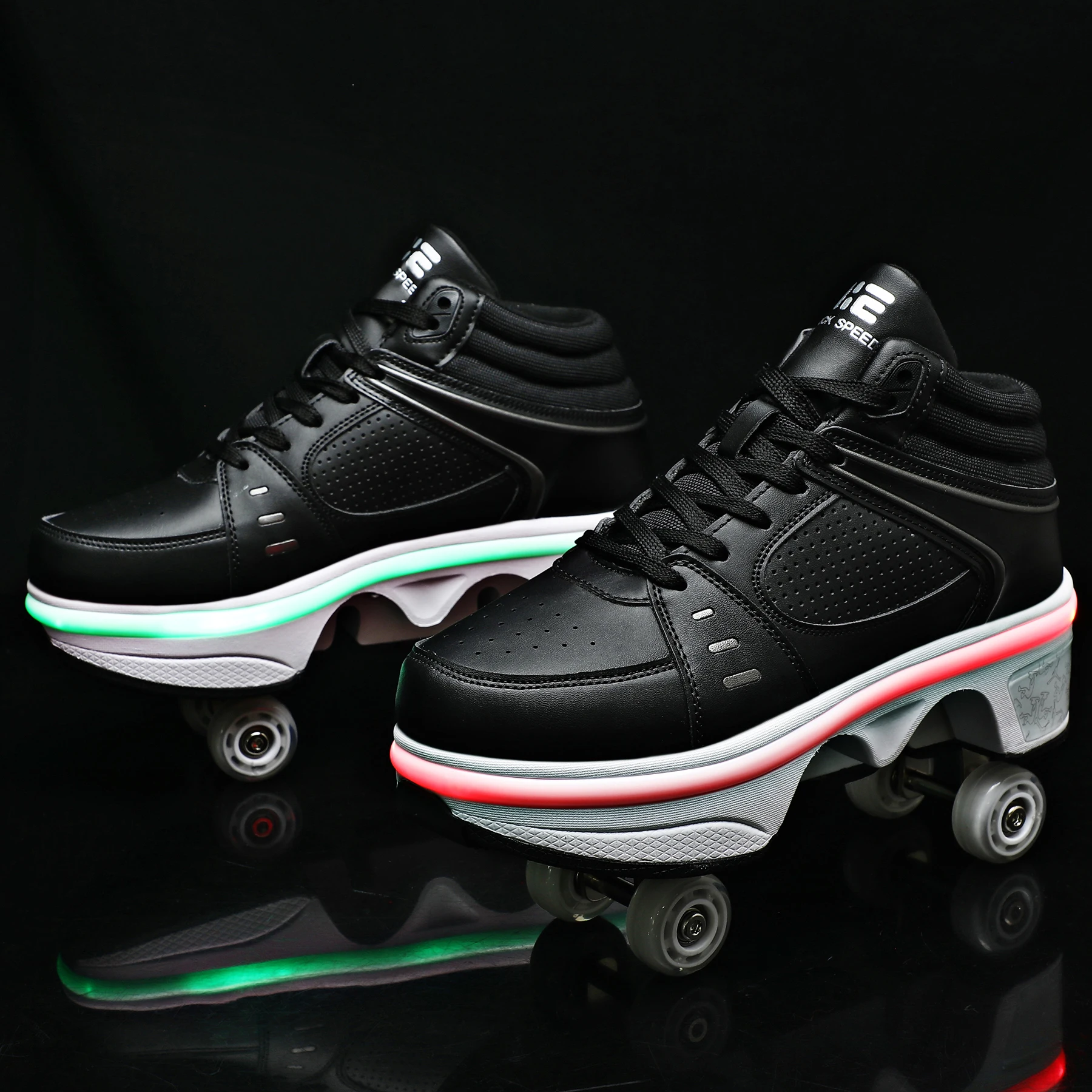 
wholesale two wheel shoes roller , light up led skate kids roller shoes , rechargeable light up children skate roller shoes 