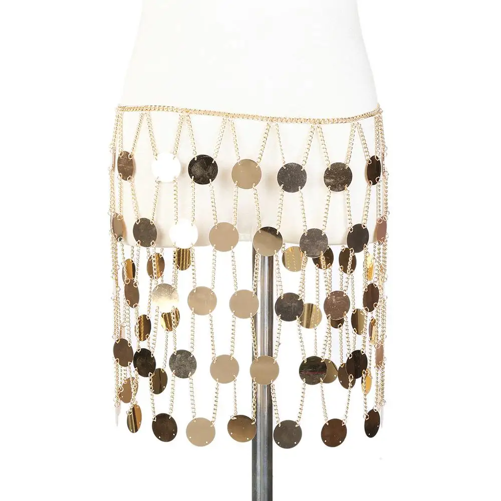 Fashion Sequins Body Chains Belly Dance Hip Skirts Beach Woven Waist Chains Party Belts Body Accessories Jewelry for Women