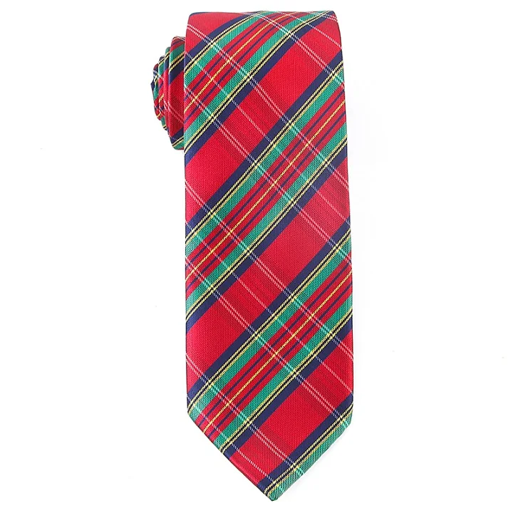 Мужской классический деловой галстук из микрофибры тканые жаккардовые Синие Клетчатые галстуки с подарочной