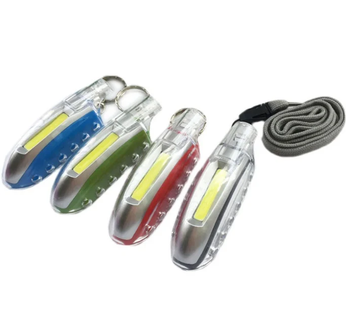 emergency outdoor use tool kit pocket light multi-function led flashlight light compass whistle keychain