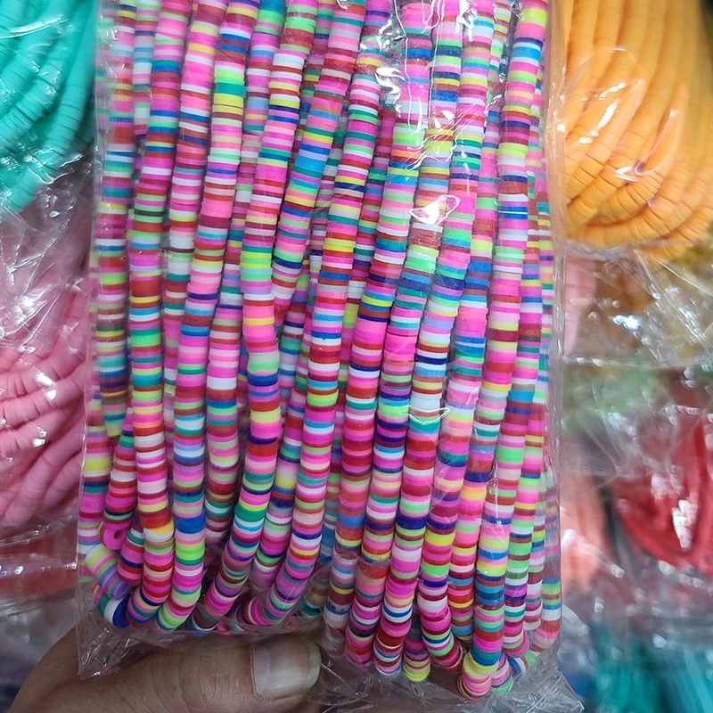 16Inch 6mm Flat Round Polymer Clay Beads Chip Disk Loose Spacer Handmade Beads For DIY Jewelry Making Bracelet Necklace 400pcs
