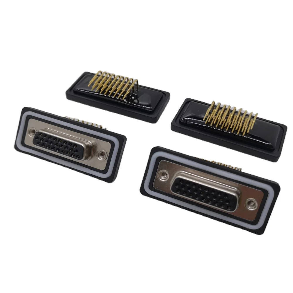 High Power DB 26P Panel Mount Right Angle IP67 Female Waterproof D-SUB Connector