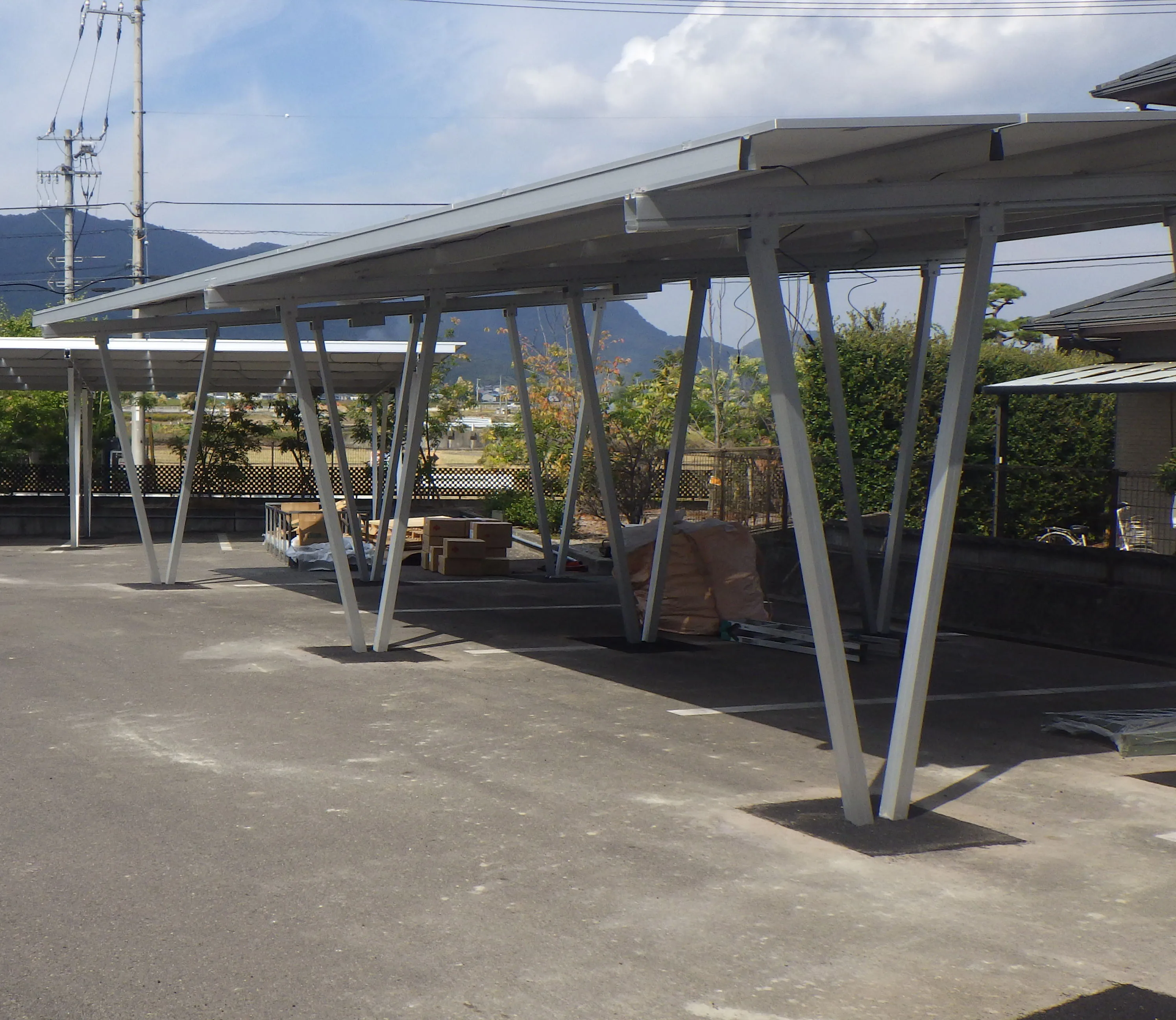 Wholesale residential waterproof steel or aluminum carport solar car parking racks for solar mounting system