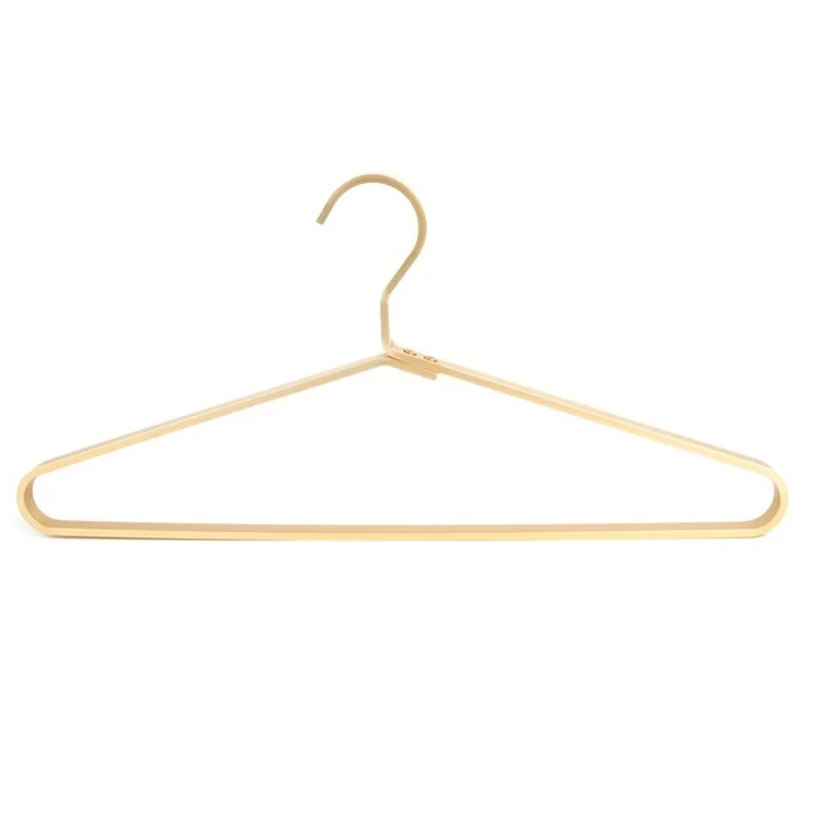 household non-slip gold color multi-functional flat aluminum alloy hanger dry and wet available metal hanger