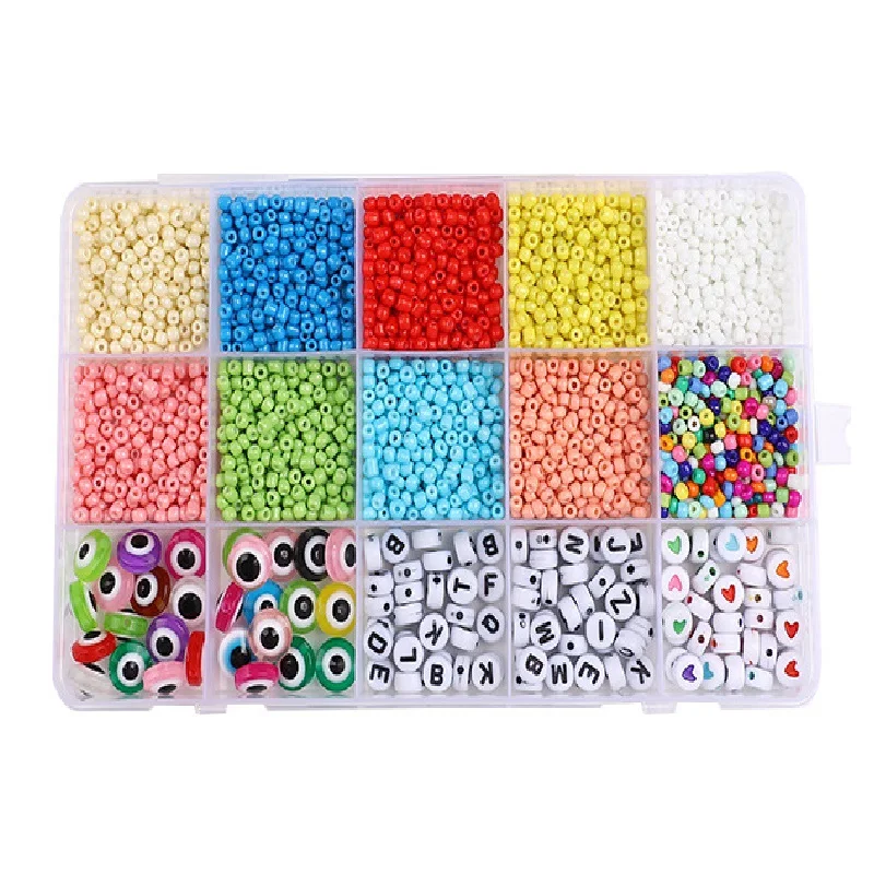 Custom DIY Bead Toy Girl Jewelry accessories toy set evil-eyes beads glass bead for jewelry making bracelet Making kit