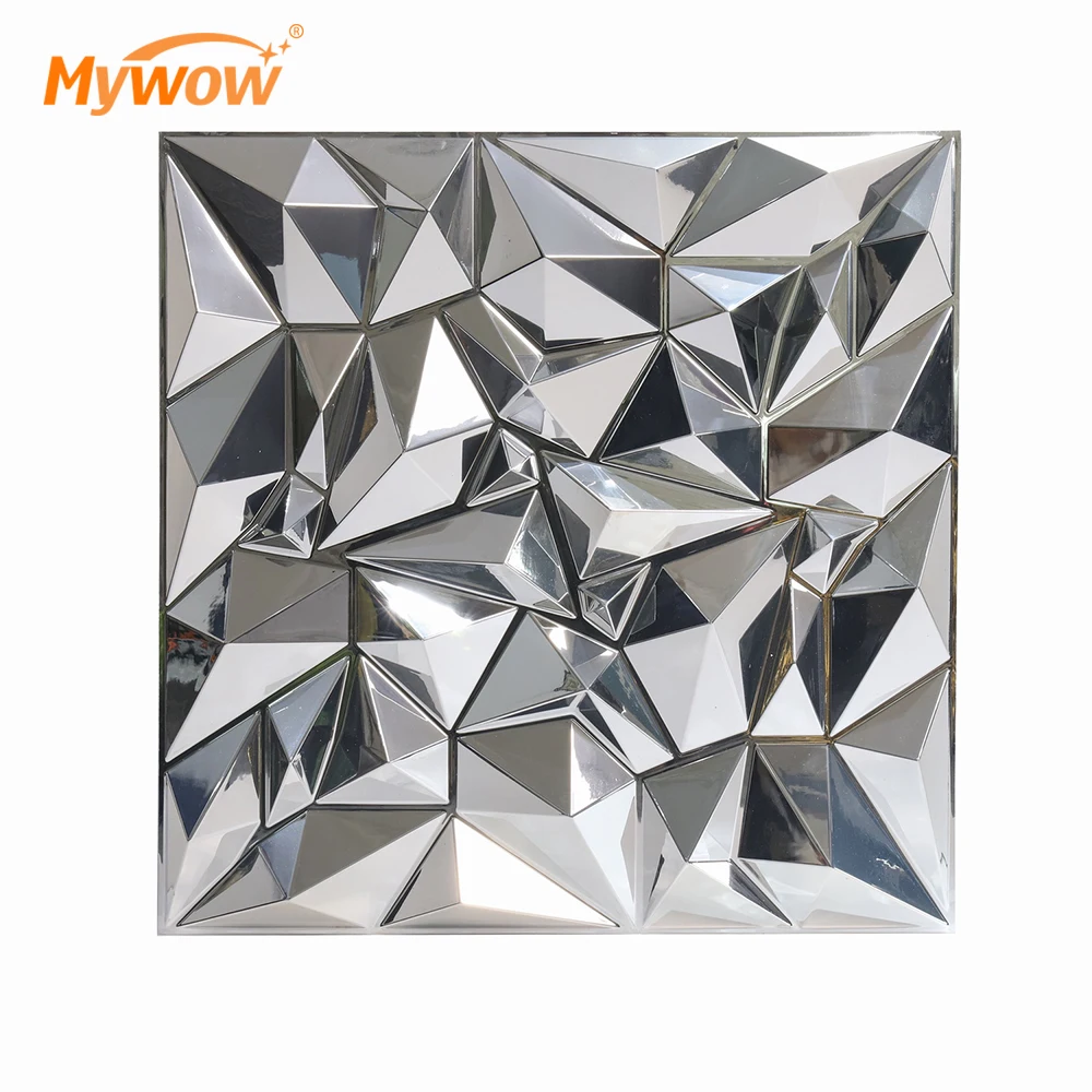 Guangzhou Newest Design PVC Boards Waterproof Electroplating Gold PVC 3D Wall Panel