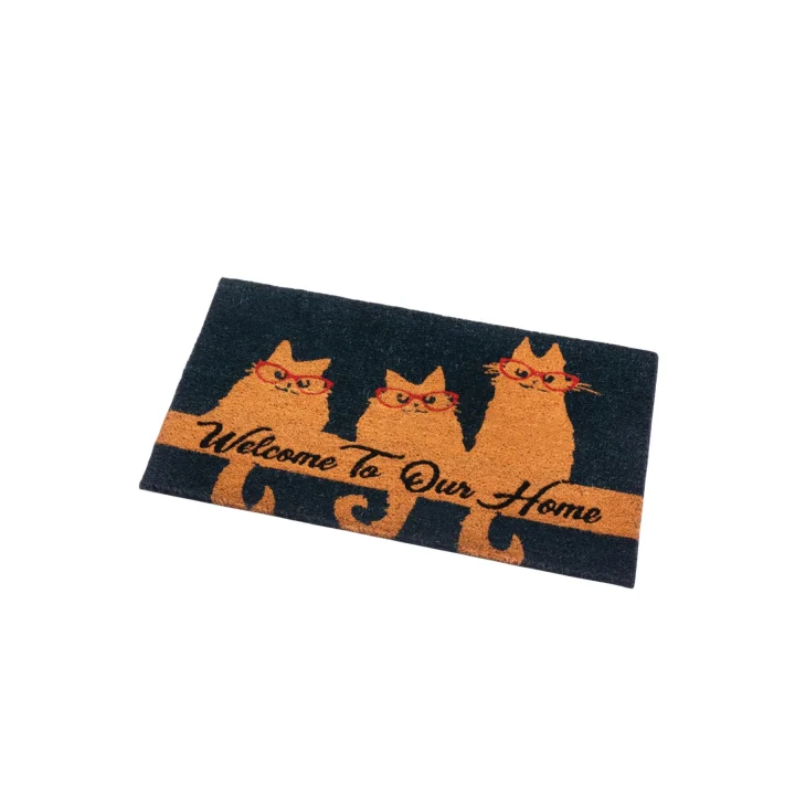 Natural Coir Fiber Door Mat with Non-Slip Rubber Backing